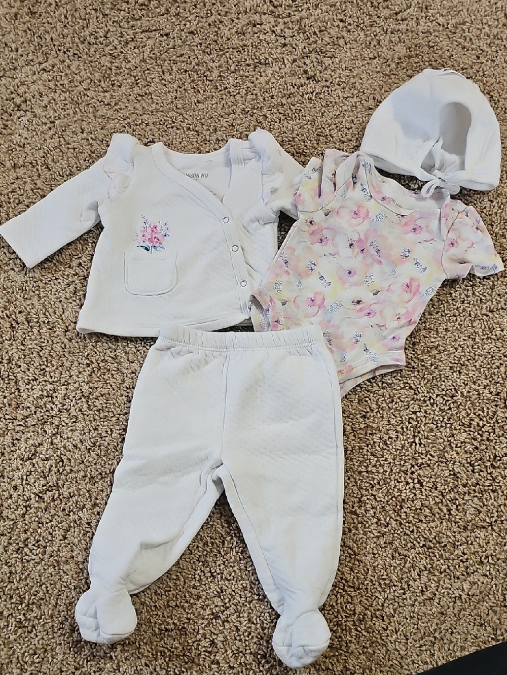 Jason Wu White Jacket & Floral Pink Multi-Color Bodysuit Set